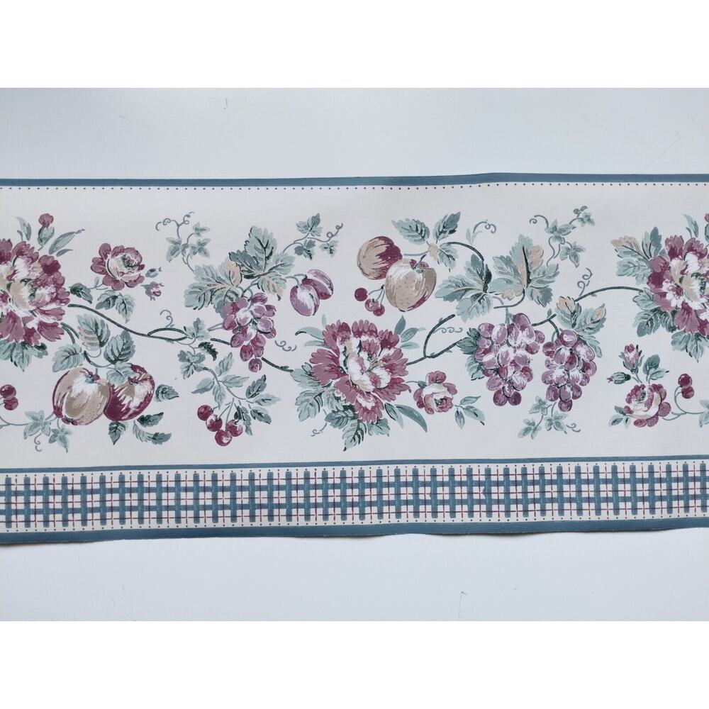 Imperial Wallcovering Pre-pasted Decorative Wall Border - Fruit Flowers - 5 yds